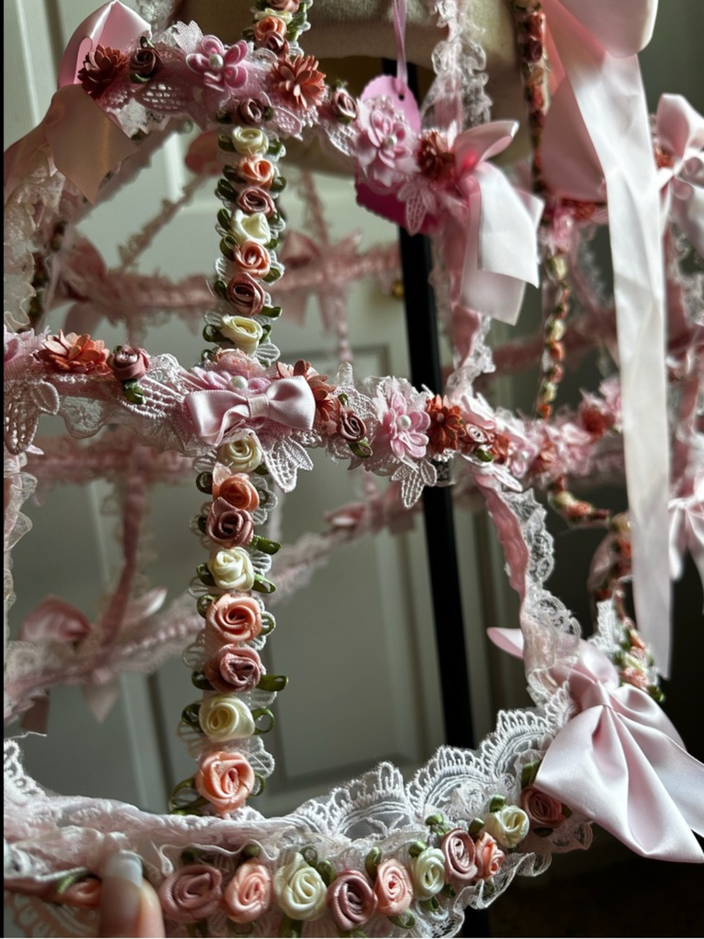 Sugar Thrillz by Dolls Kill ‘RAGS TO RICHES’ Pink Rosette Cage Hoop Skirt XXL/XL - Picture 6 of 9